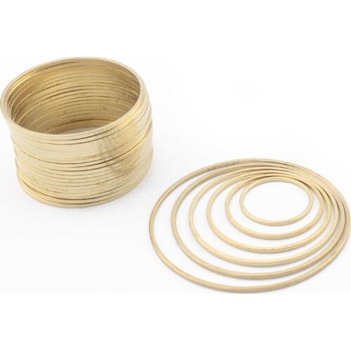 20pcs Raw Brass Copper Earring Connector Charms Round Circle Hoop Rings DIY Earrings Jewelry Findings Accessories