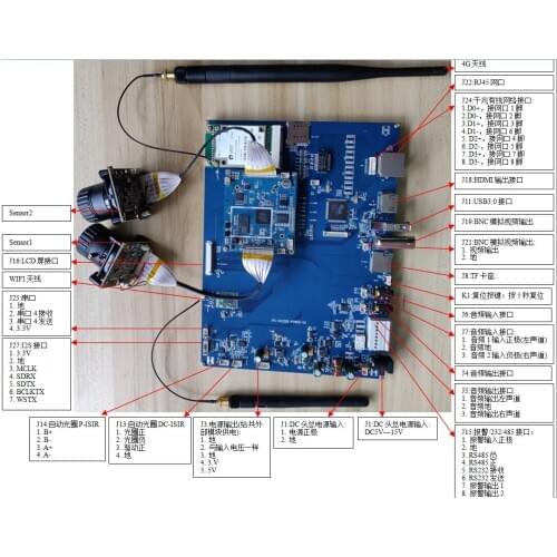 Hi3519 Full Function Development Board 8 Million 4K Binocular Fish-eye PIP HD Multimedia Interface IMX290 IMX274 IMX185 OV4689