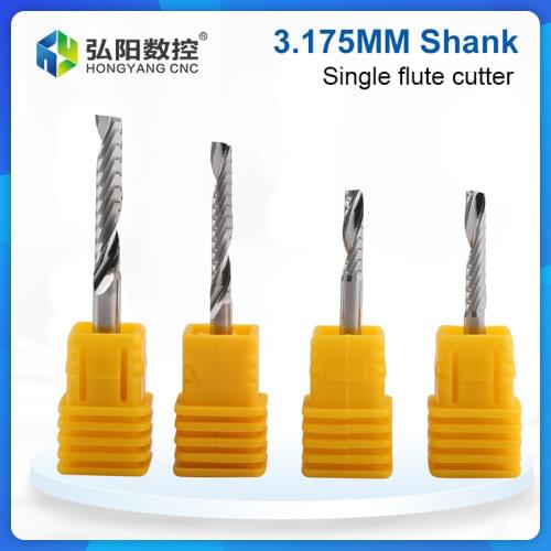 Single-edge spiral milling cutter CNC carbide tungsten end mill for PCB woodworking PVC MDF Drill Bit Tool