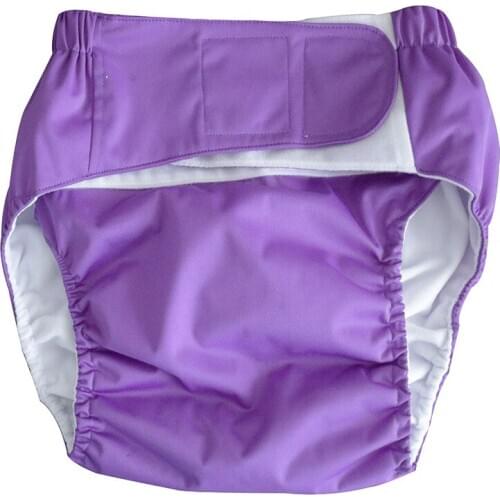 Elderly Nursing Underpants Hospital Adult Velcro Adjustable Pure Color Washable Leak Proof Soft Patients Cloth Diaper