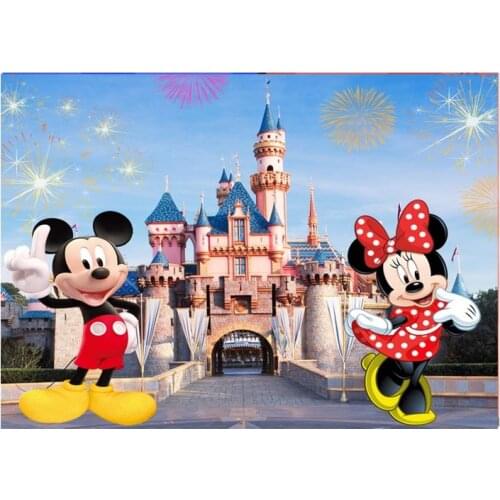 125x80cm Mickey Minnie Boy Girl Baby Shower Photography Backdrops Children Party Toys Table Decor Background Vinyl Wall Poster