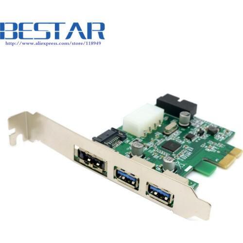 External 2 Port USB 3.0 & Power Over Esata & 19pin USB Header Combo Pci-e PCI Express Card adapter