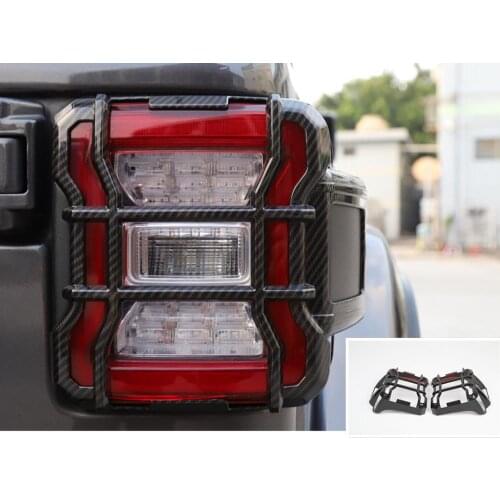 Carbon fiber ABS Rear Tail Light Lamp Guard Cover for Jeep Wrangler JL 2018-2019