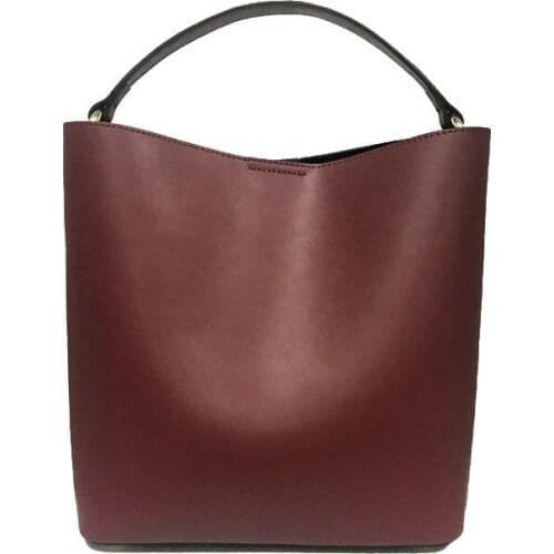 Genuine leather cow skin women large bucket bag shopping bag