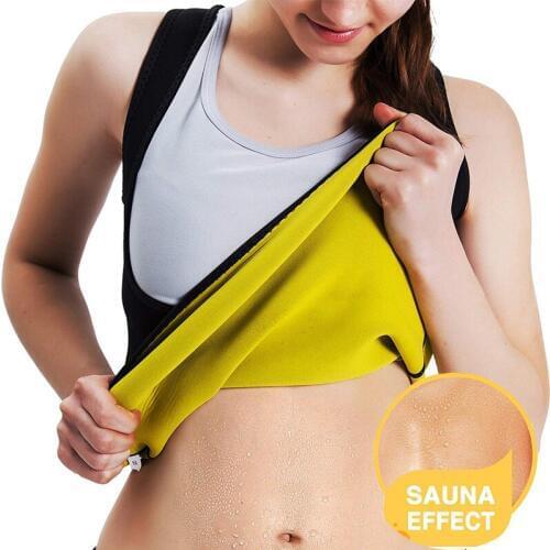 Womens Body Shaper Hot Sweat Workout Tank Top Yoga Running Slimming Vest Tummy Fat Burning Neoprene Shapewear For Weight Loss