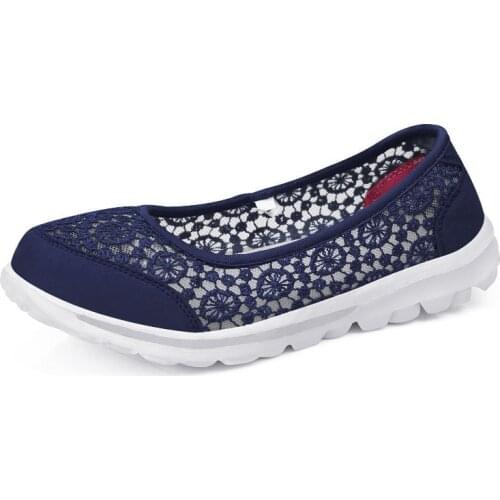 Koovan Womens Sneakers 2019 Spring And Summer Hollow Breathable Shoes Mesh Lace Single Flat Light Womens Shoes 41