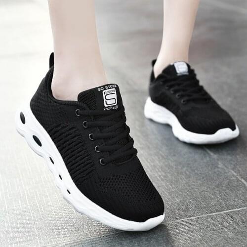 2021 Sneakers Women Shoes Flats Casual Ladies Shoe Woman Lace-Up Mesh Light Breathable Female Zapatillas De Deporte Para Mujer