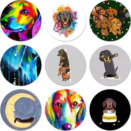 Dachshund Silhouette Dog etui bumper Icons Pins Badge Decoration Brooches Metal Badges For Backpack Decoration 58mm