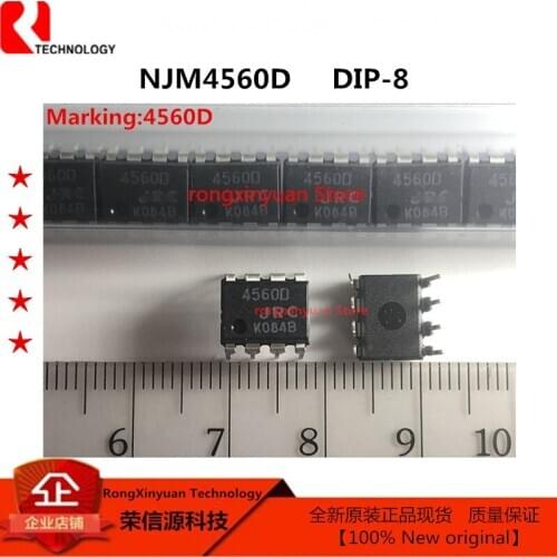 20 pcs/lot NJM4560D JRC4560D 4560D NJM4560 DIP-8 Inline Audio Dual Op Amp Low Noise Import Chip 100% New original