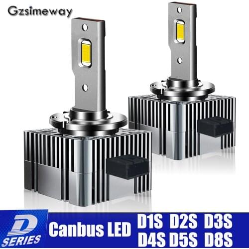 2PCS 1:1 Size D1S D3S LED Bulb D2S D2R D8S D5S Car Headlight D4S D4R D3R Built-in Canbus Auto Lamp 30000LM 6500K Xenon White