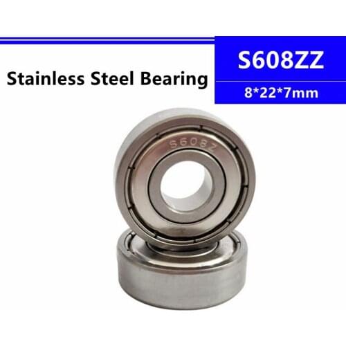 50/100pcs S608ZZ 8*22*7mm Stainless Steel Deep Groove Ball Bearing 8x22x7mm s608 s608z SB608ZZ