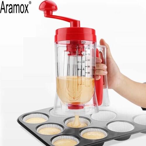 Batter Dispenser Hand-held Manual Cake Pancake Cupcake Batter Mixer Dispenser Blender Machine Baking Tool