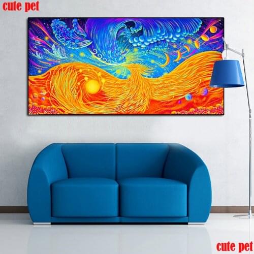 Diamond Painting Golden phoenix DIY cross stitches full drill diamond painting Gift Embroidery Mosaic Diamonds Home Decoration