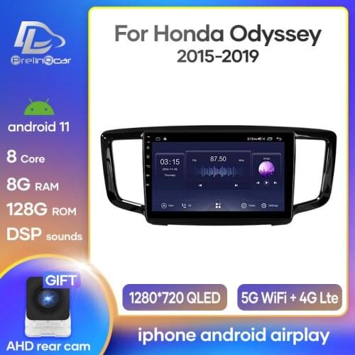 Prelingcar Android 10.0 For HONDA Odyssey 2015 16 17 18 2019 Car Radio Multimedia Video Player GPS Navigation NO DVD 2 Din DSP
