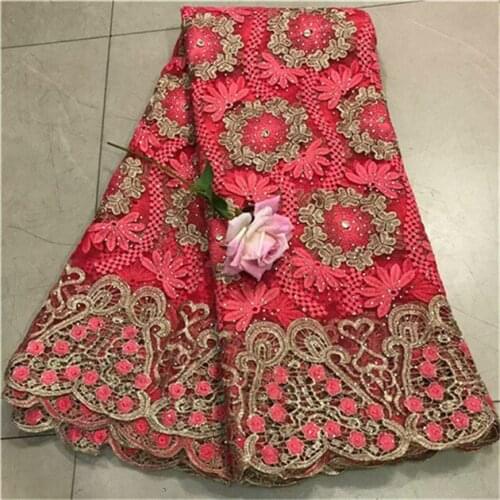 White African Lace Fabric 2019 High Quality Lace Nigerian Lace Fabric With Stones Embroidery Tulle French Lace for Women dress