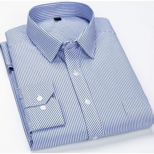 Large 8XL 7XL 6XL 5XL Mens Dress Shirts Plus Size Casual Striped Shirt & Plaid Shirt Men Shirt Long Sleeve Vintage Shirt Top