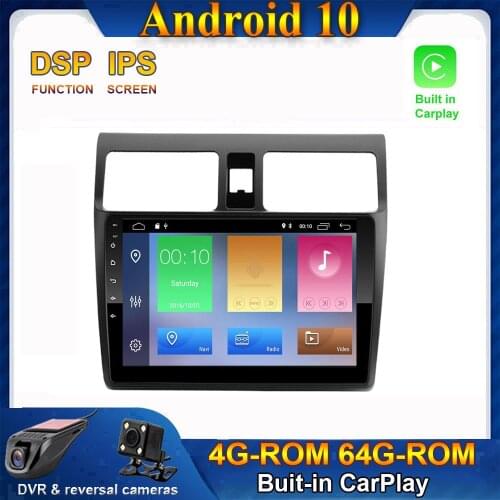 CARPLAY Android 10.0 Car Radio Stereo Player GPS Navigation Multimedia For Suzuki Swift 2005-2010 NO DVD