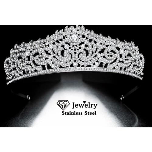 CC Vintage Crown Wedding Accessories for Women Engagement Hair Ornaments Bridal Hairbands Leaf Shape Tiaras 100% Handmade HS79