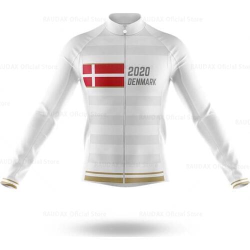Denmark 2020 Summer/Autumn Cycling Jersey Mens Long Sleeve Bicycle Clothing Bike Wear Shirts Breathable Maillot Ropa Ciclismo