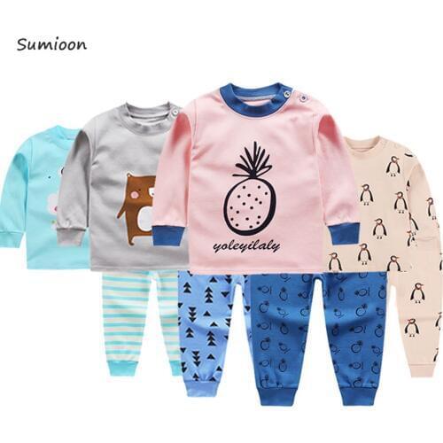 Kids Pajamas Sets Boys Girls Cotton Night Suit Children Cartoon Sleepwear Pyjamas kids Cartoon Nightwear 2-7Y Toddler Clothes