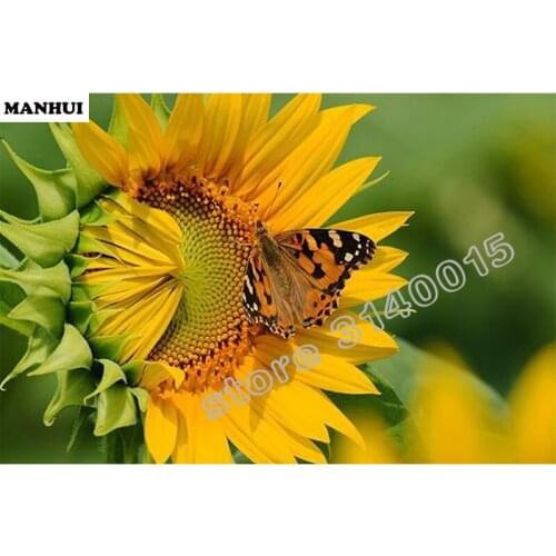 Diy diamond painting Sunflowers and butterflies diamond mosaic pattern painting rhinestones embroidery diamond painting BEC204