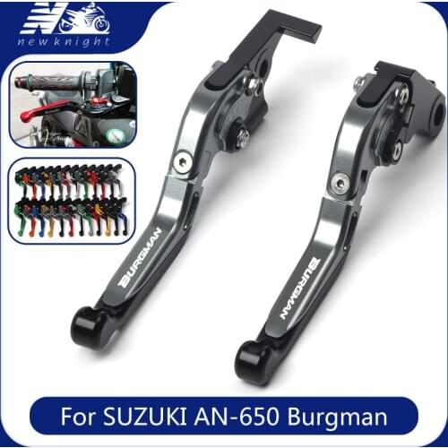 For Suzuki AN-650 Burgman 2003-2020 2019 AN650Z Motorcycle 5 Color CNC Aluminum Adjustable Folding Extendable Brake Clutch Lever