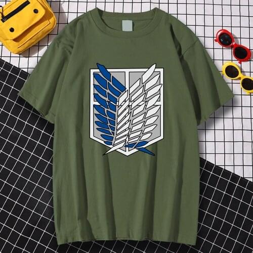 Oversized T shirts Attack on Titan Print Loose Summer Tops Short Sleeve Harajuku Streetwear O Neck Tee shirts Fashion New Tshirt