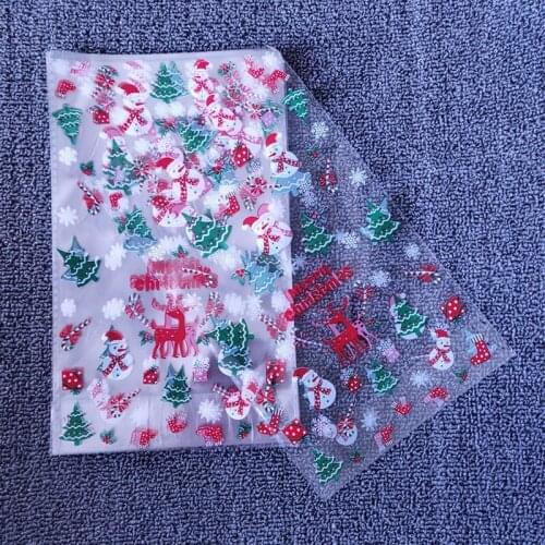 OPP Flat Opening Three-dimensional Bag Transparent Plastic Bag Christmas Candy Apple Packaging Bag Household Storage