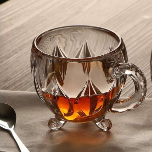 Exquisite cristal glass coffee cup Transparent glass Drink mug Brief Wine glasses