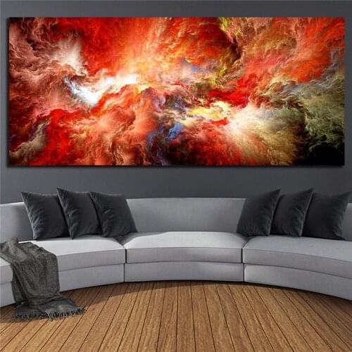 DDHH Orange Whtie Oil Painting Cloud Abstract Think Independe Wall Picture For Living Room Canvas Modern Art Poster and Print