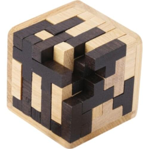 Classical Wood Decorations for Home Puzzle Figurines Magic Wood Lock Box Kongming Lock Building Block Oak Home Decor