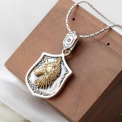 BOCAI New real s925 pure silver pendant unicorn Thai silver pendant for men and women non-mainstream silver pendant