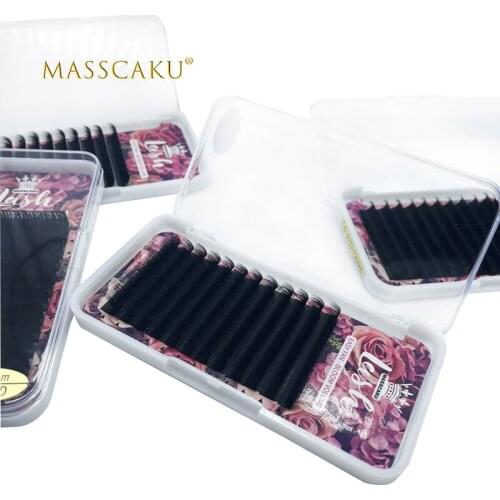 MASSCAKU Automatic Flowering Eyelash Extension Fast Fans Lashes Easy Blooming Eyelashes 0.05-0.10mm Silk False Lash Handmade