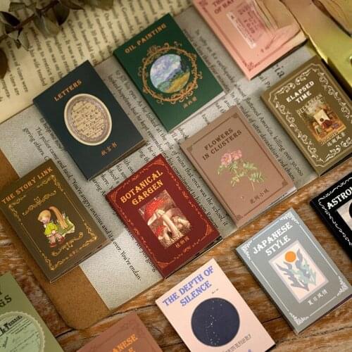 Book Materials This Retro Plant Art Ledger DIY Decorative Backing Paper Memo Pads Stickers