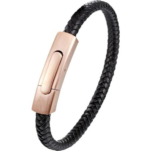 Trendy Weaving Mixed Color Flat Leather Bracelets Men Stainless Steel Leather Bracelets & Bangles Male Female Bracelets Pulseira