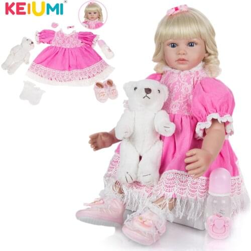 KEIUMI 24 Inch Reborn Bebe Dolls Soft Silicone Reborn Babies Doll Stuffed Reborn Baby Toy 2 Choice Childrens Day Birthday Gifts