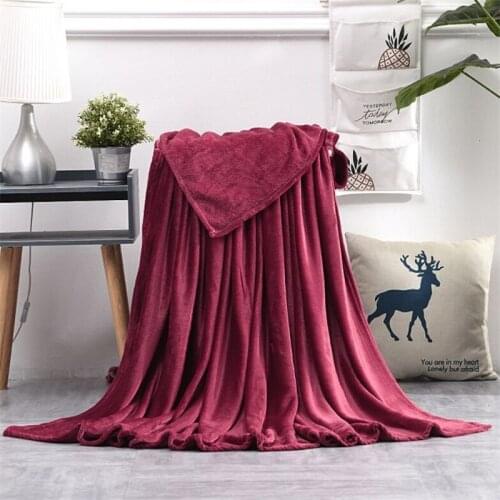 Soft Solid Black Color Coral Fleece Blanket Warm Sofa Cover Twin Queen Size Fluffy Flannel Mink Throw Plaid Plane Blankets