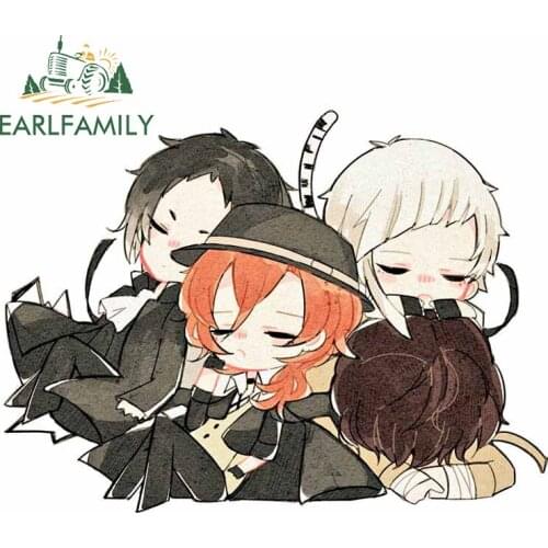 EARLFAMILY 13cm x 9.8cm For Bungo Stray Dogs Car Stickers Creative Decal Waterproof Vinyl Material Occlusion Scratch Decor