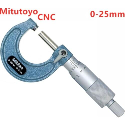 Mitutoyo CNC Outside Micrometers 0-25mm 0.01mm Measuring Gauging Tools Scale Micrometer Mechanical Metric Carbide Teaching
