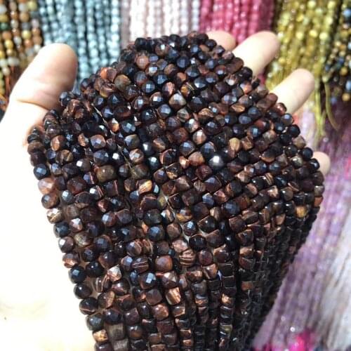 Natural red tiger eye stone loose beads for bracelet necklace jewelry size 5x5mm