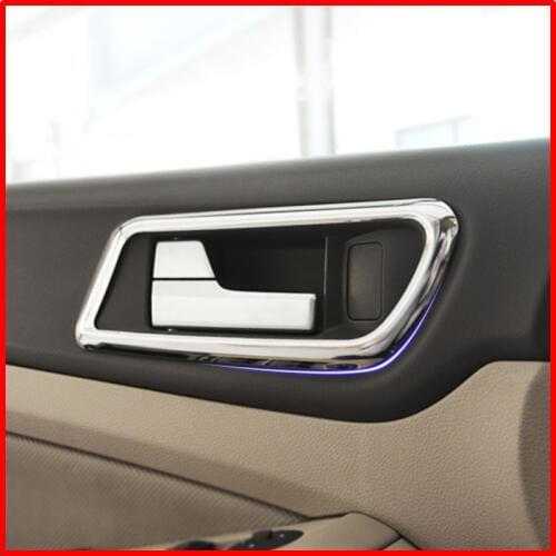 A Little Change Stainless Steel Inner Door Handle Circle Trim Chrome Sequins Cover Sticker for Ford Focus 2 Mk2 2009 - 2012
