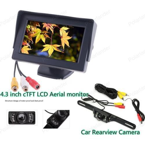 Reverse parking camera +4.3 inch tft lcd Rearview LED backlight display Monitor for Car Rear reversing backup