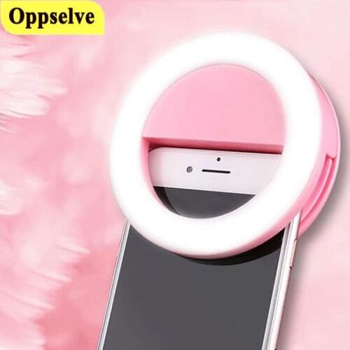 Oppselve Universal Selfie Lamp Mobile Phone Lens Portable Flash Ring 36 LEDS Luminous Ring Clip Light For iPhone 11 X 7 Samsung