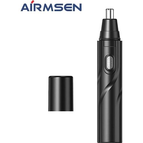 Airmsen USB Rechargeable Nose Hair Trimmer Electric Removal Clipper For Men and Women Waterproof Dual Edge Blades Easy Cleaning
