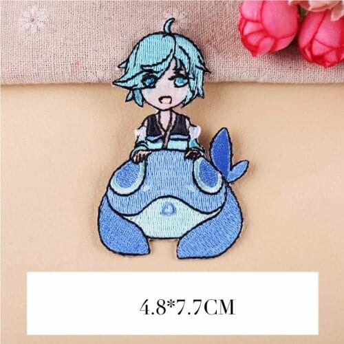 PGY Cartoon Christmas elk Embroidered Boy whale Patches for Clothing Diy Insect Animal Stickers Iron On Parche Free Delivery