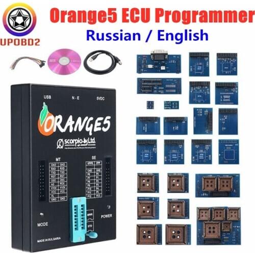 Full Set Orange5 V1.34 ECU Programmer Diagnostic Tool Orange 5 With Full Packet Hardware + Enhanced Function Software Russian