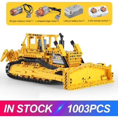 MOULD KING 17024 Bulldozer RC Caterpillar D8K Compatible MOC 74666 Model Building Blocks Bricks Educational Toy Gifts