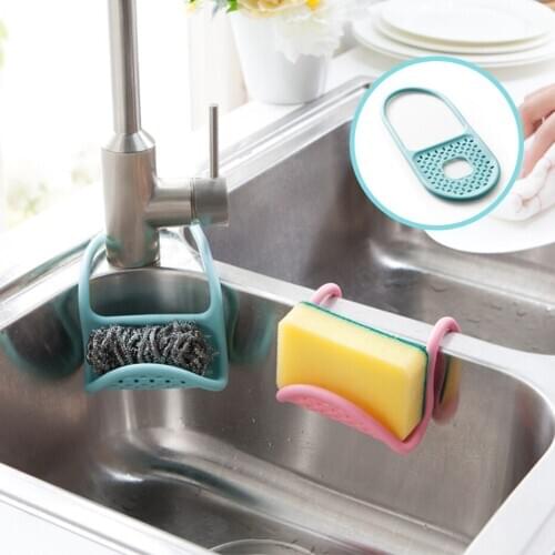 1pc Folding Flexible Sink Drain Rack Multifunction Kitchen Hanging Basket Soap Sponge Storage Rack Drain Basket