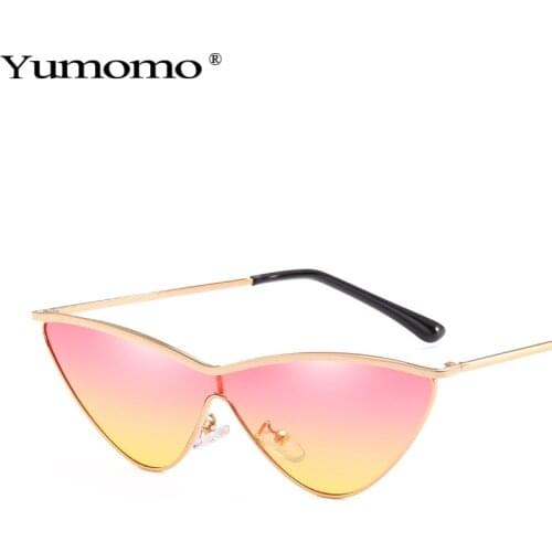 Cat Eye One Piece Sunglasses Women Fashion Colorful Gradient Sun Glasses Vintage Metal Frame Eyewear UV400 Classic Ladies Shades