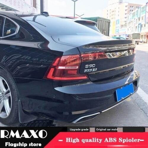 For VOLVO S90 Spoiler 2018-2019 VOLVO S90 Spoiler ZSK High Quality ABS Material Car Rear Wing Primer Color Rear Spoiler